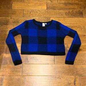 Flannel Design Cropped Sweater